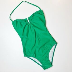 •DANIELA CORTE• NWOT Green One Piece Strapless‎ Removable Strap Swimsuit Size S